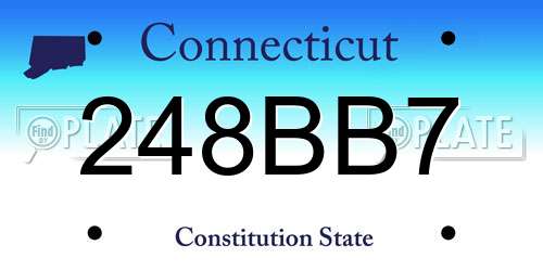 248BB7 Connecticut License Plate