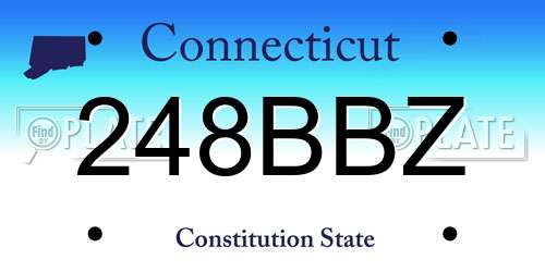 248BBZ Connecticut License Plate