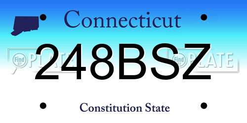248BSZ Connecticut License Plate