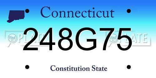248G75 Connecticut License Plate