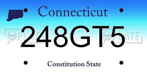 248GT5 Connecticut License Plate