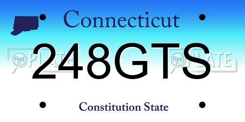 248GTS Connecticut License Plate