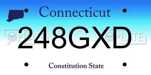 248GXD Connecticut License Plate
