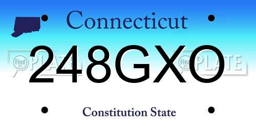 248GXO Connecticut License Plate
