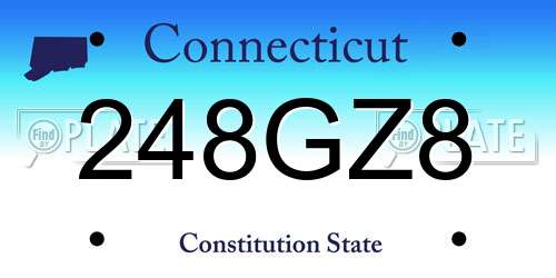 248GZ8 Connecticut License Plate
