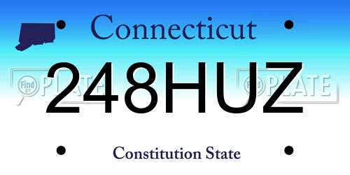 248HUZ Connecticut License Plate