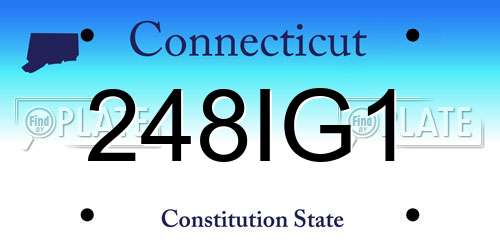 248IG1 Connecticut License Plate