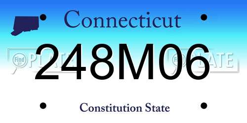 248M06 Connecticut License Plate