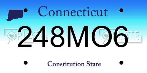 248MO6 Connecticut License Plate