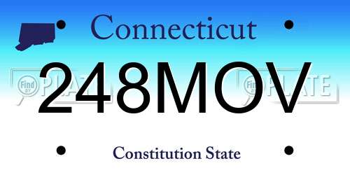 248MOV Connecticut License Plate