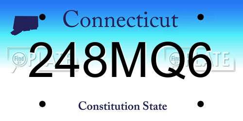 248MQ6 Connecticut License Plate
