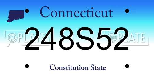 248S52 Connecticut License Plate