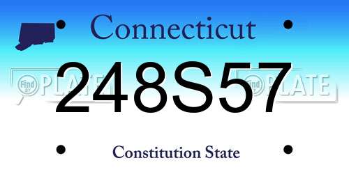 248S57 Connecticut License Plate