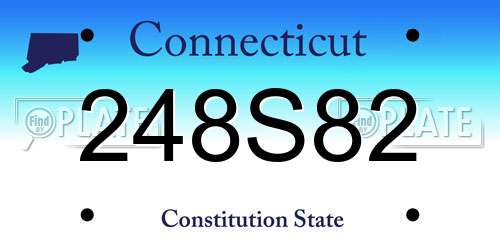 248S82 Connecticut License Plate