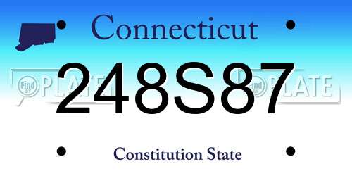 248S87 Connecticut License Plate