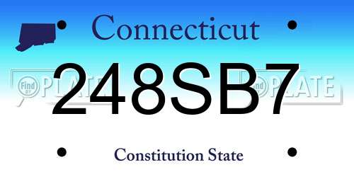 248SB7 Connecticut License Plate