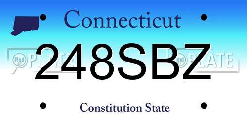 248SBZ Connecticut License Plate