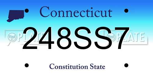 248SS7 Connecticut License Plate