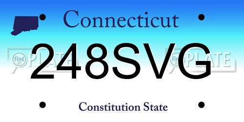 248SVG Connecticut License Plate