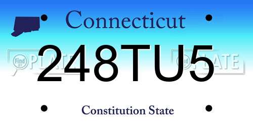 248TU5 Connecticut License Plate