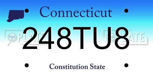 248TU8 Connecticut License Plate