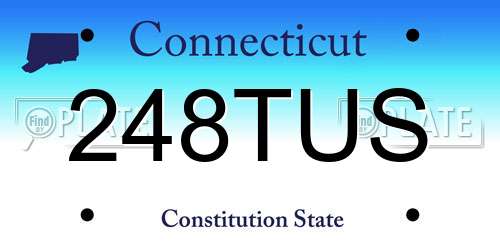 248TUS Connecticut License Plate