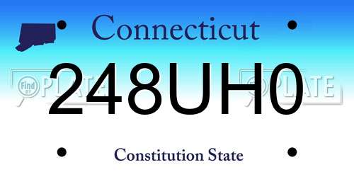 248UH0 Connecticut License Plate