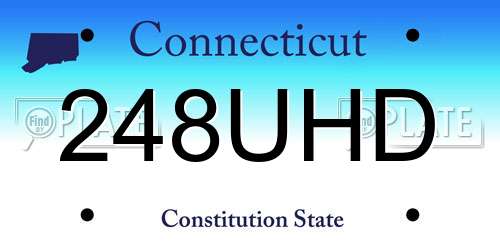 248UHD Connecticut License Plate