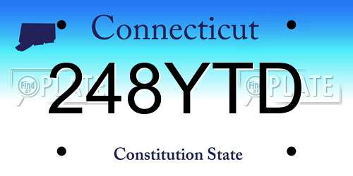 248YTD Connecticut License Plate