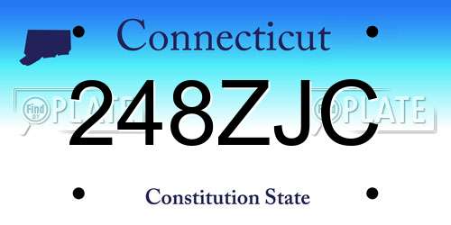 248ZJC Connecticut License Plate
