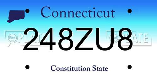 248ZU8 Connecticut License Plate