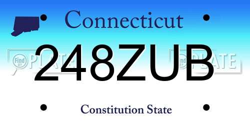 248ZUB Connecticut License Plate