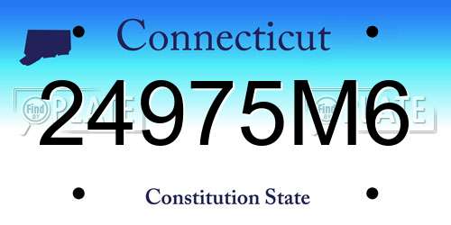 24975M6 Connecticut License Plate