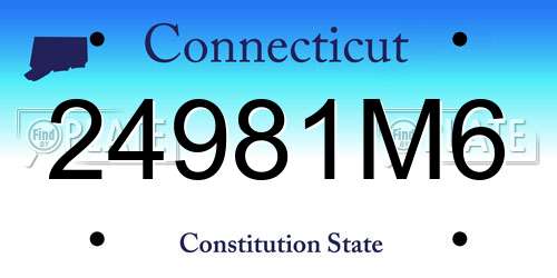 24981M6 Connecticut License Plate