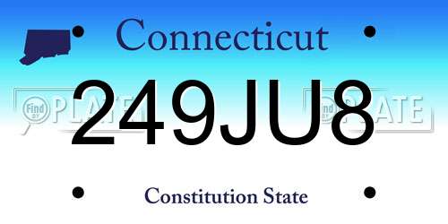 249JU8 Connecticut License Plate