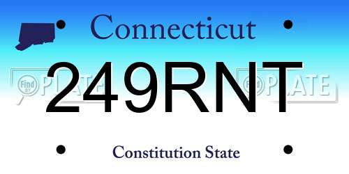 249RNT Connecticut License Plate