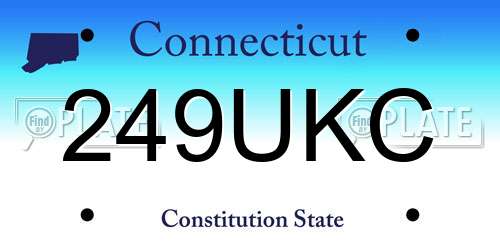 249UKC Connecticut License Plate