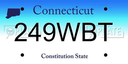 249WBT Connecticut License Plate
