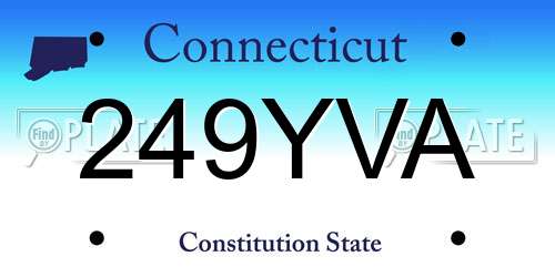 249YVA Connecticut License Plate