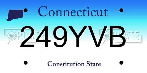 249YVB Connecticut License Plate