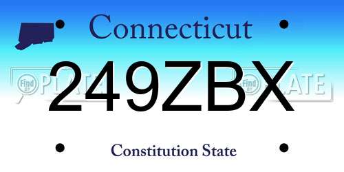249ZBX Connecticut License Plate