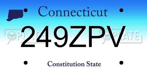 249ZPV Connecticut License Plate