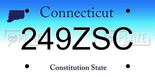 249ZSC Connecticut License Plate