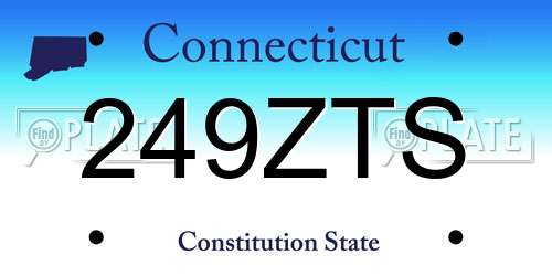 249ZTS Connecticut License Plate