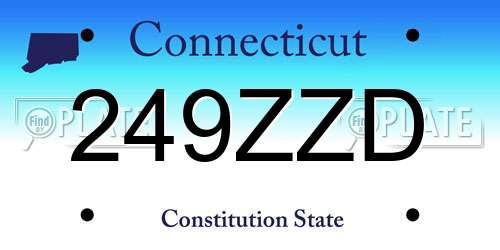 249ZZD Connecticut License Plate