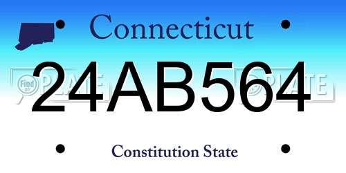 24AB564 Connecticut License Plate