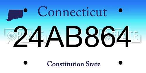 24AB864 Connecticut License Plate
