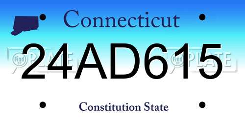 24AD615 Connecticut License Plate