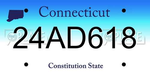 24AD618 Connecticut License Plate