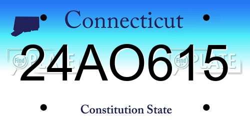 24AO615 Connecticut License Plate